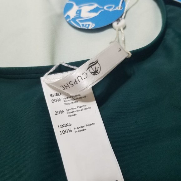 NWT Cupshe Fit and Comfort Swimwear One Piece Swim Green Size L - Picture 11 of 11